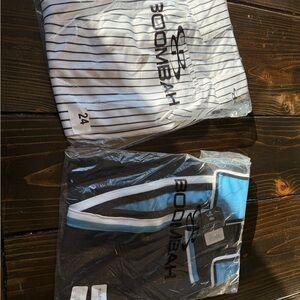 Boombah Hypertech Softball Pants-pinstripe & black w/blue and white accents